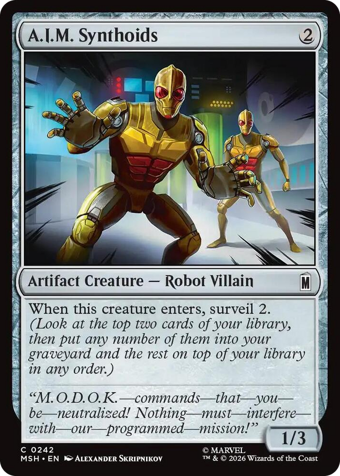 A.I.M. Synthoids #242 C - Marvel Super Heroes Pokemon card