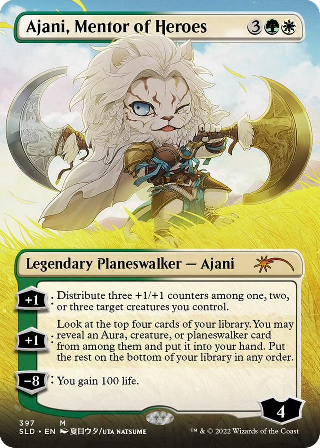 0397 Ajani, Mentor of Heroes (Borderless) M Secret Lair Drop Series