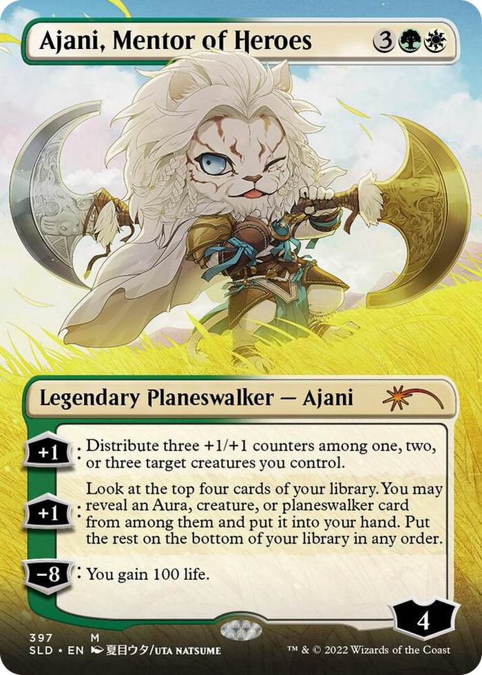 Ajani, Mentor of Heroes (Borderless) #397 M - Secret Lair Drop Series Pokemon card
