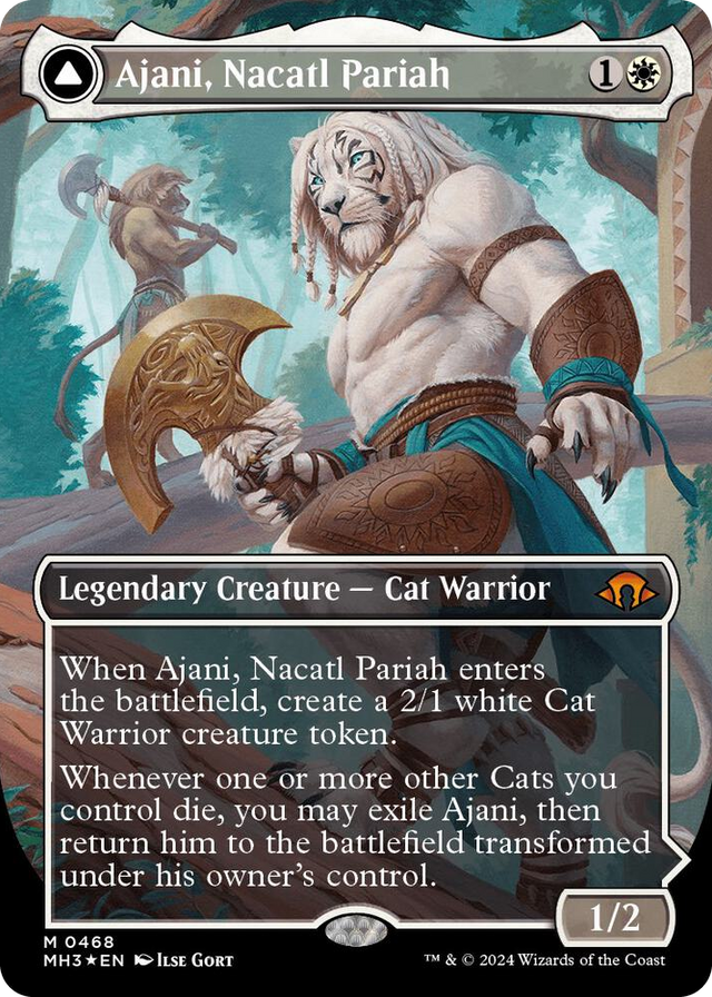 0468 Ajani, Nacatl Pariah (Borderless) (Textured Foil) M Modern Horizons 3