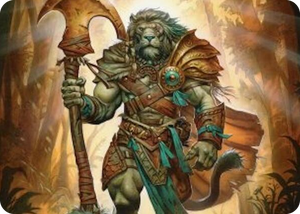 0028 Ajani, Outland Chaperone Art Card S Art Series: Lorwyn Eclipsed