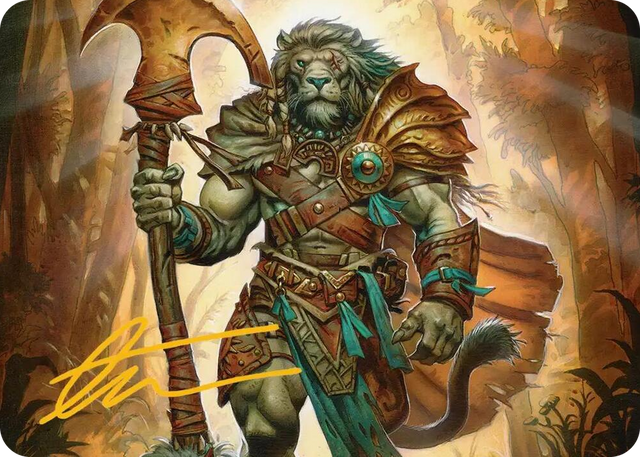 0028 Ajani, Outland Chaperone Art Card (Gold-Stamped Signature) S Art Series: Lorwyn Eclipsed