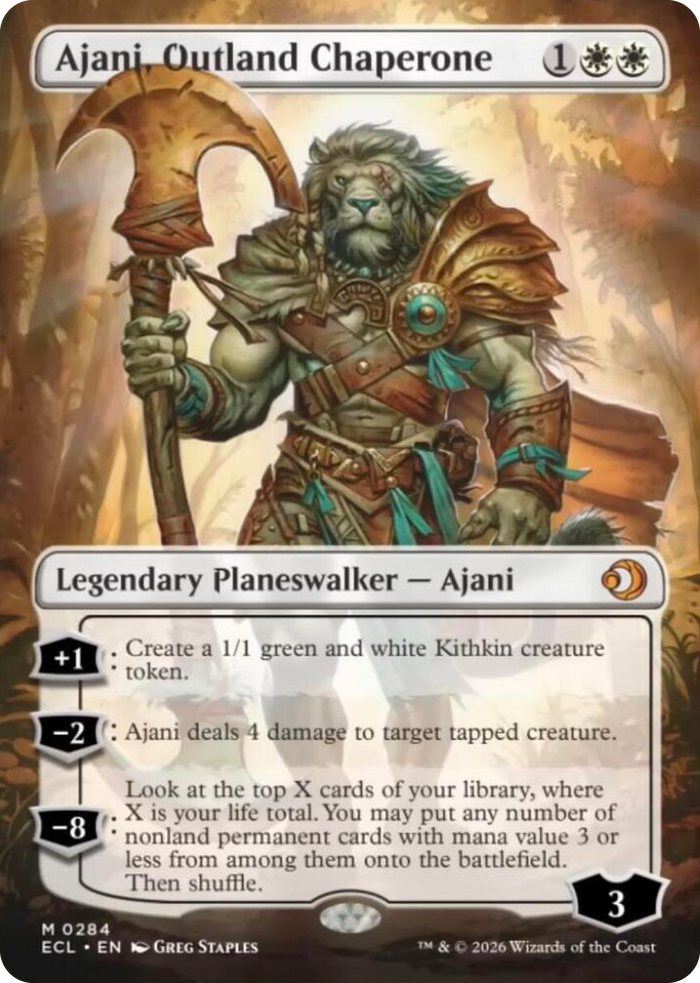 Ajani, Outland Chaperone (Borderless) #284 M - Lorwyn Eclipsed Pokemon card