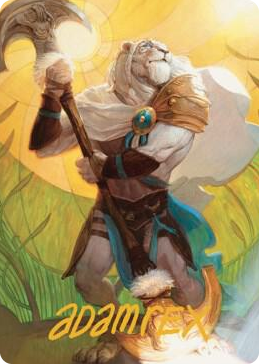 0042 Ajani, Sleeper Agent Art Card (Gold-Stamped Signature) S Art Series: Dominaria United