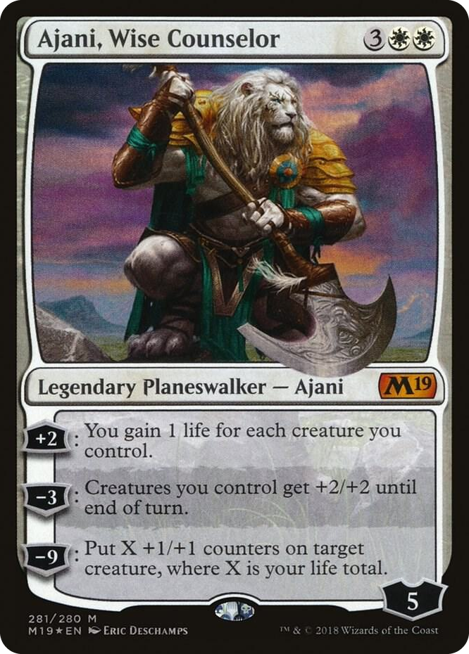 0281 Ajani, Wise Counselor M Core Set 2019