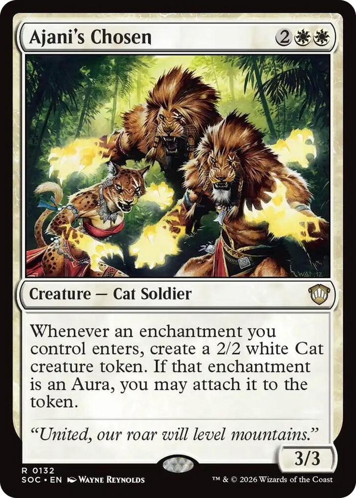 Ajani's Chosen #132 R - Commander: Secrets of Strixhaven Pokemon card