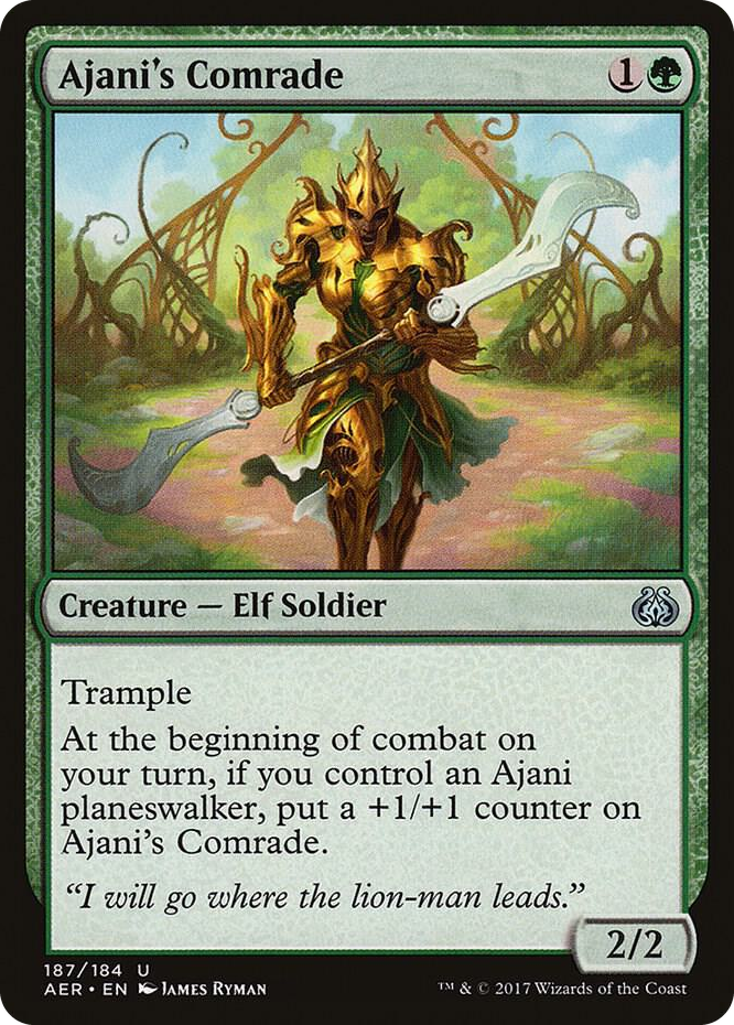 Ajani's Comrade #187 U - Aether Revolt Pokemon card