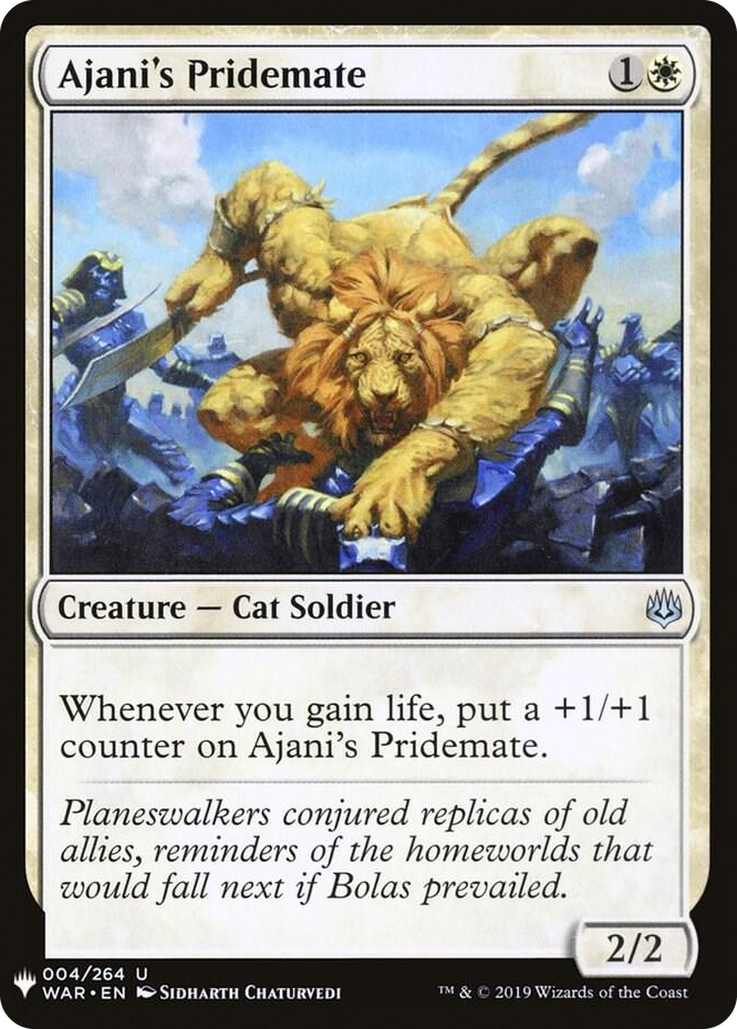 Ajani's Pridemate (WAR) #4 U - The List Reprints Pokemon card