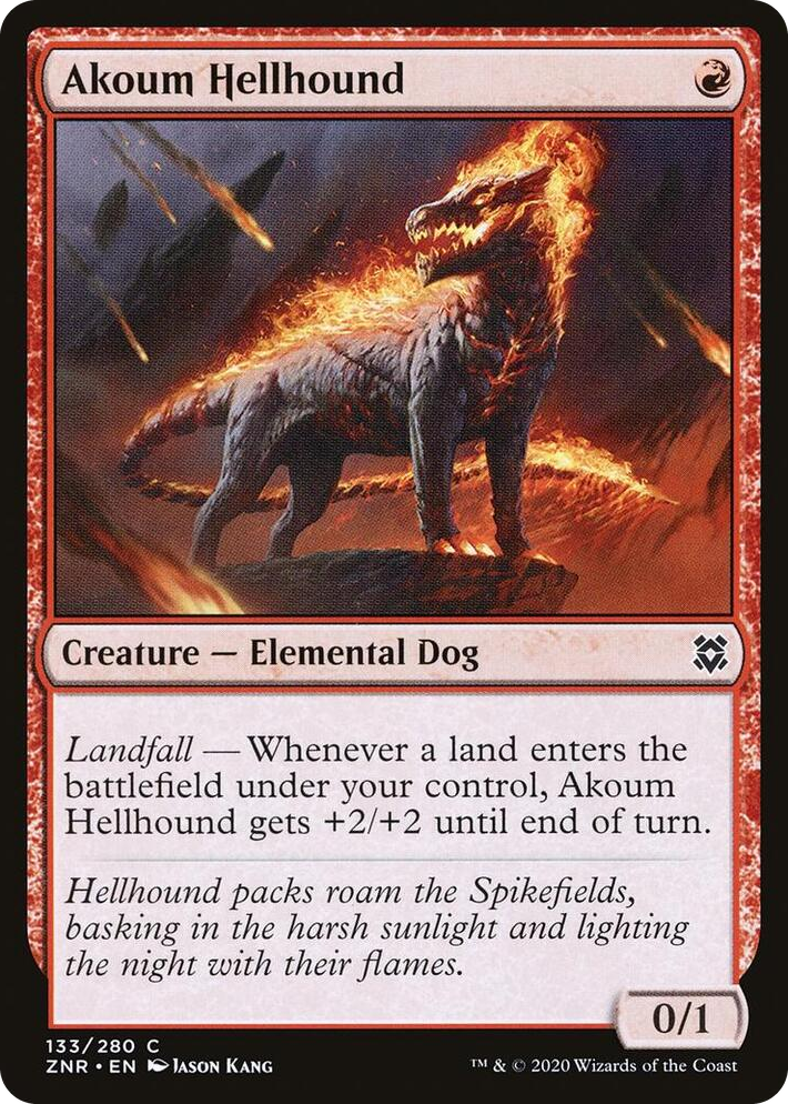 0133 Akoum Hellhound C Zendikar Rising