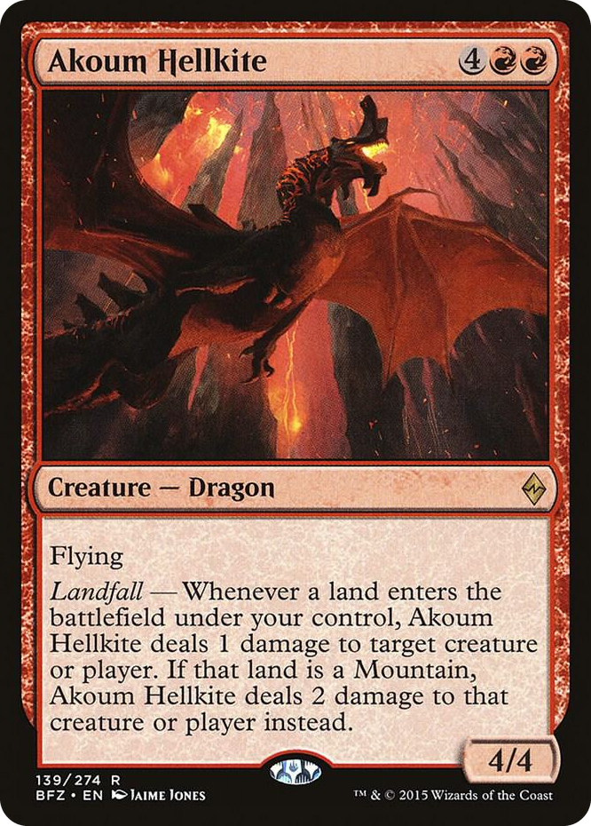 Akoum Hellkite #139 R - Battle for Zendikar Pokemon card