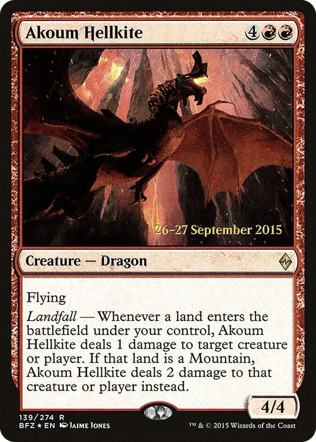 0139 Akoum Hellkite R Prerelease Cards