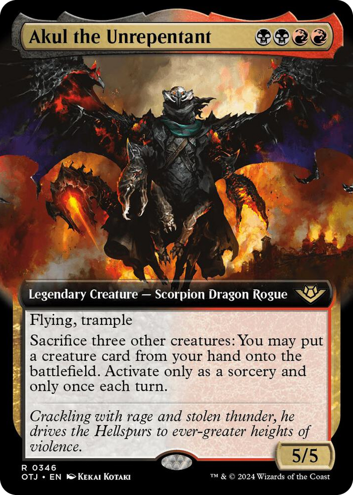 Akul the Unrepentant (Extended Art) #346 R - Outlaws of Thunder Junction Pokemon card