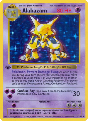 0001 Alakazam Holo Rare Base Set (Shadowless)