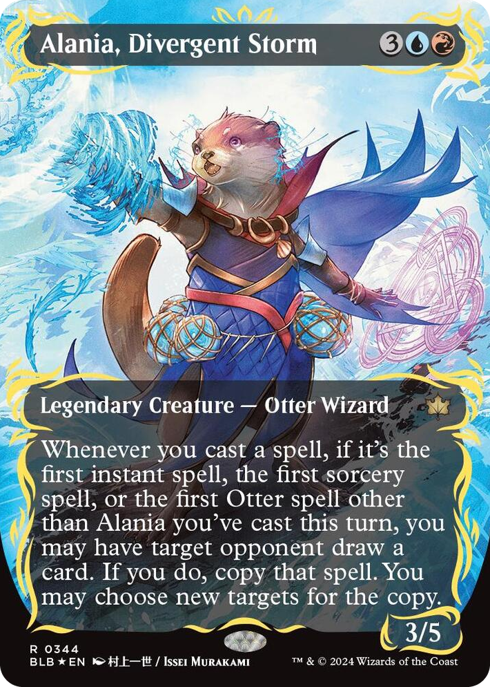 0344 Alania, Divergent Storm (Borderless) (Raised Foil) R Bloomburrow