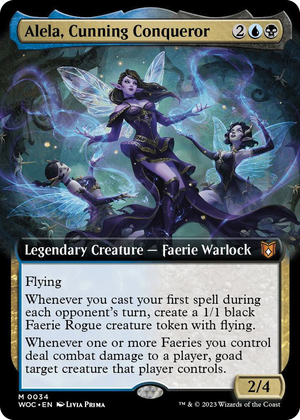 0034 Alela, Cunning Conqueror (Extended Art) M Commander: Wilds of Eldraine