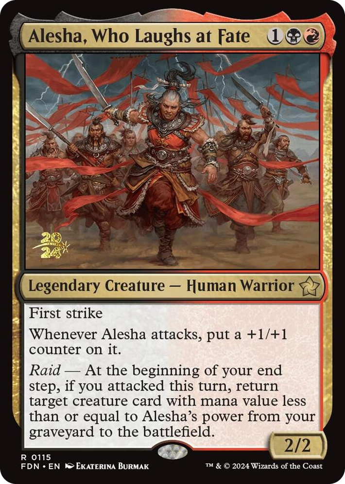 0115 Alesha, Who Laughs at Fate R Prerelease Cards