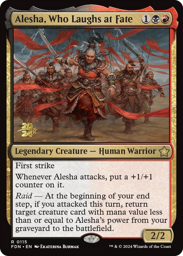 0115 Alesha, Who Laughs at Fate R Prerelease Cards