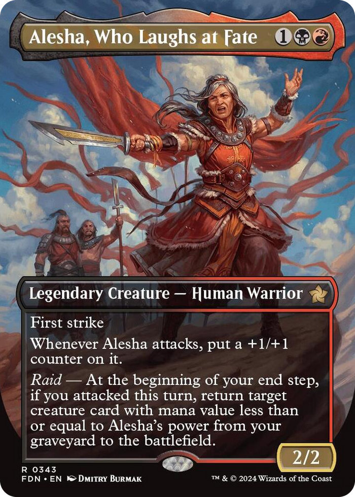 Alesha, Who Laughs at Fate (Borderless) #343 R - Foundations Pokemon card
