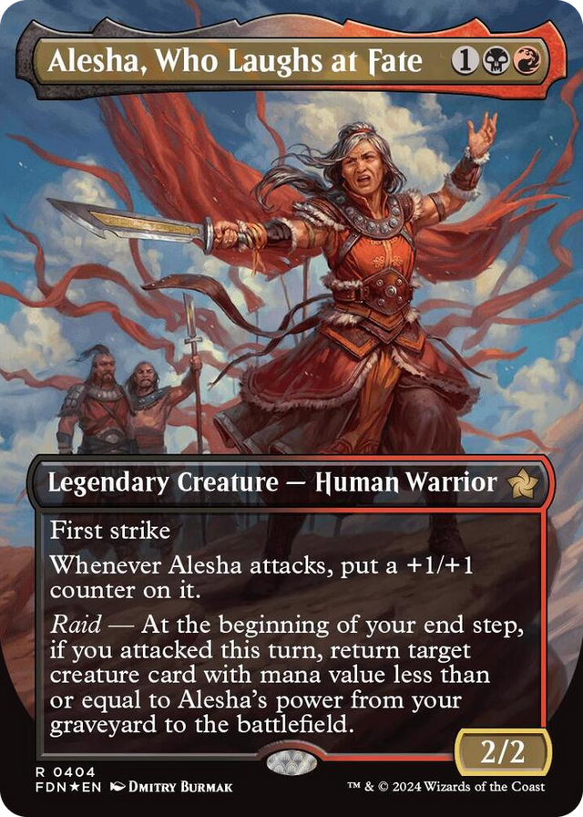 0404 Alesha, Who Laughs at Fate (Borderless) (Mana Foil) R Foundations