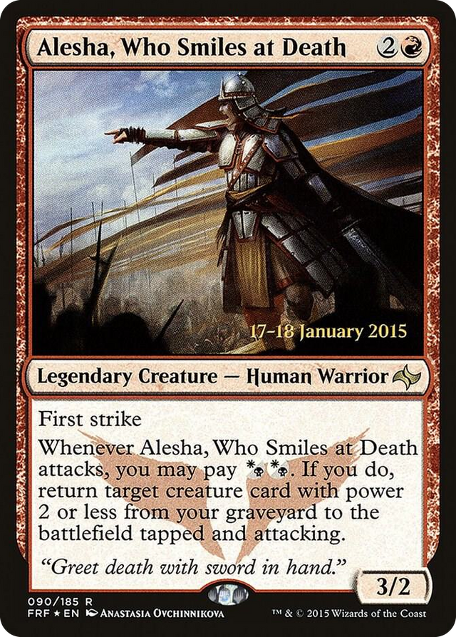 0090 Alesha, Who Smiles at Death R Prerelease Cards