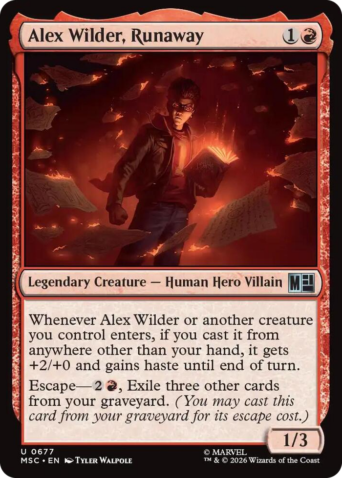 Alex Wilder, Runaway #677 U - Commander: Marvel Super Heroes Pokemon card