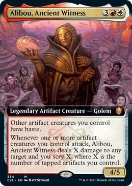 0334 Alibou, Ancient Witness (Extended Art) M Commander 2021
