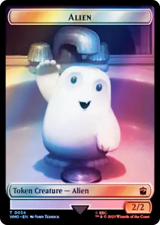 0034 Alien // Alien Warrior Double-Sided Token (Surge Foil) T Universes Beyond: Doctor Who