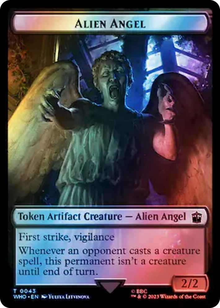 0043 Alien Angel // Treasure (0063) Double-Sided Token (Surge Foil) T Universes Beyond: Doctor Who