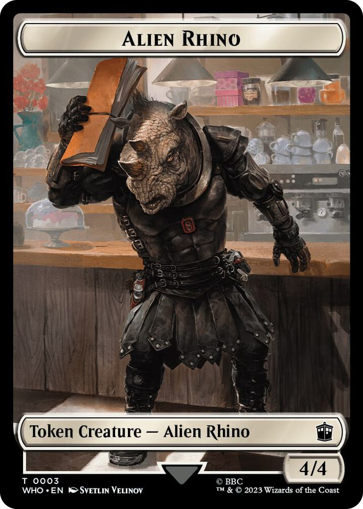 0003 Alien Rhino // Cyberman Double-Sided Token T Universes Beyond: Doctor Who