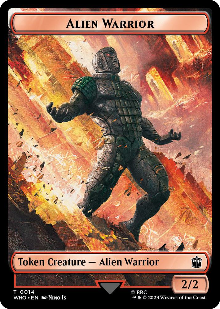 0014 Alien Warrior // Treasure (0030) Double-Sided Token T Universes Beyond: Doctor Who