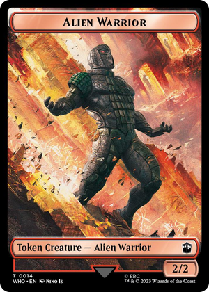 0014 Alien Warrior // Treasure (0030) Double-Sided Token T Universes Beyond: Doctor Who