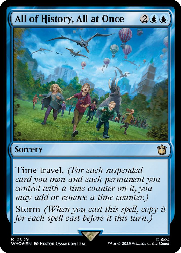 All of History, All at Once (Surge Foil) #639 R - Universes Beyond: Doctor Who Pokemon card