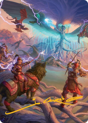 0050 All-Out Assault Art Card (50/54) (Gold-Stamped Signature) S Art Series: Tarkir: Dragonstorm