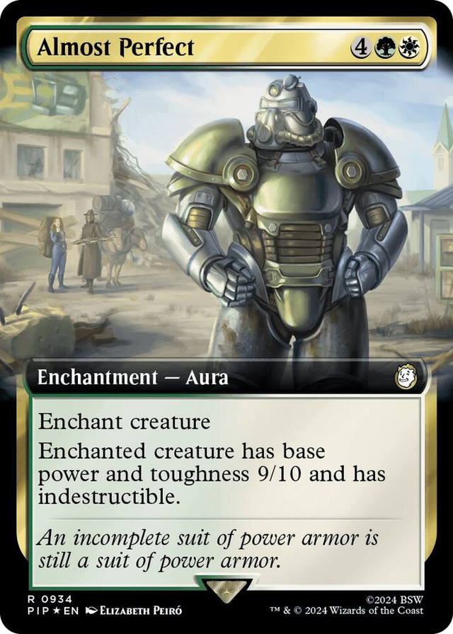0934 Almost Perfect (Extended Art) (Surge Foil) R Universes Beyond: Fallout