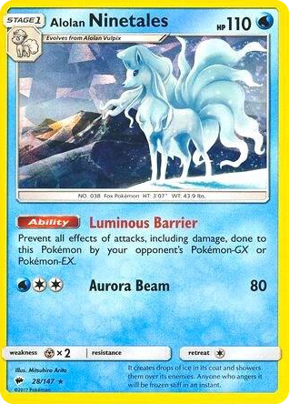 0028 Alolan Ninetales - 28/147 (Cracked Ice Holo) Holo Rare Deck Exclusives