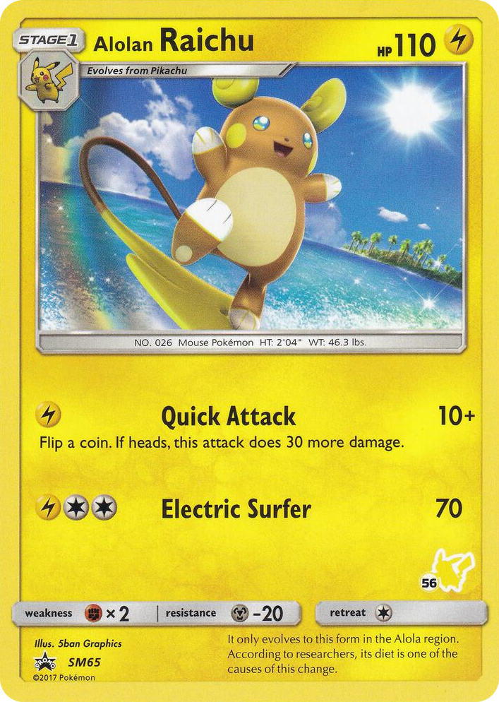 SM065 Alolan Raichu - SM65 (#56 Pikachu Stamped) Promo Battle Academy