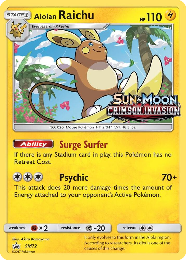 SM072 Alolan Raichu - SM72 (Prerelease) Promo SM Promos