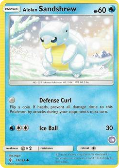 0019 Alolan Sandshrew (14) Common SM Trainer Kit: Alolan Sandslash & Alolan Ninetales