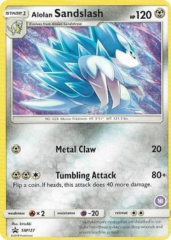 SM127 Alolan Sandslash (16) Promo SM Trainer Kit: Alolan Sandslash & Alolan Ninetales