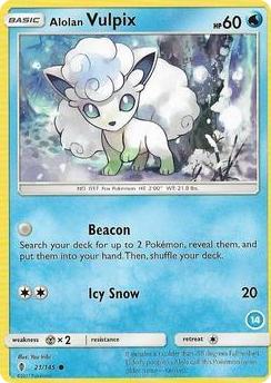 0021 Alolan Vulpix (14) Common SM Trainer Kit: Alolan Sandslash & Alolan Ninetales