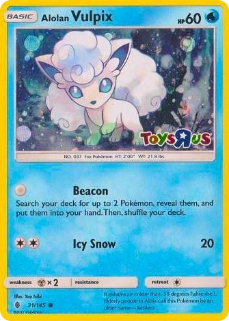 0021 Alolan Vulpix - 21/145 (Toys R Us Promo) Promo Miscellaneous Cards & Products