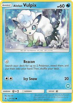 0021 Alolan Vulpix (29) Common SM Trainer Kit: Alolan Sandslash & Alolan Ninetales