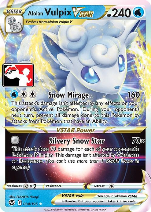 0034 Alolan Vulpix VSTAR Ultra Rare Prize Pack Series Cards