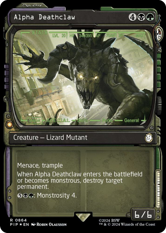 0864 Alpha Deathclaw (Showcase) (Surge Foil) R Universes Beyond: Fallout