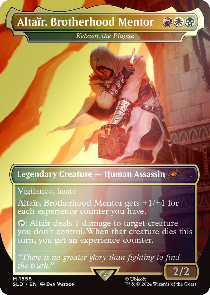 Altair, Brotherhood Mentor - Kelsien, the Plague (Rainbow Foil) #1558 M - Secret Lair Drop Series Pokemon card