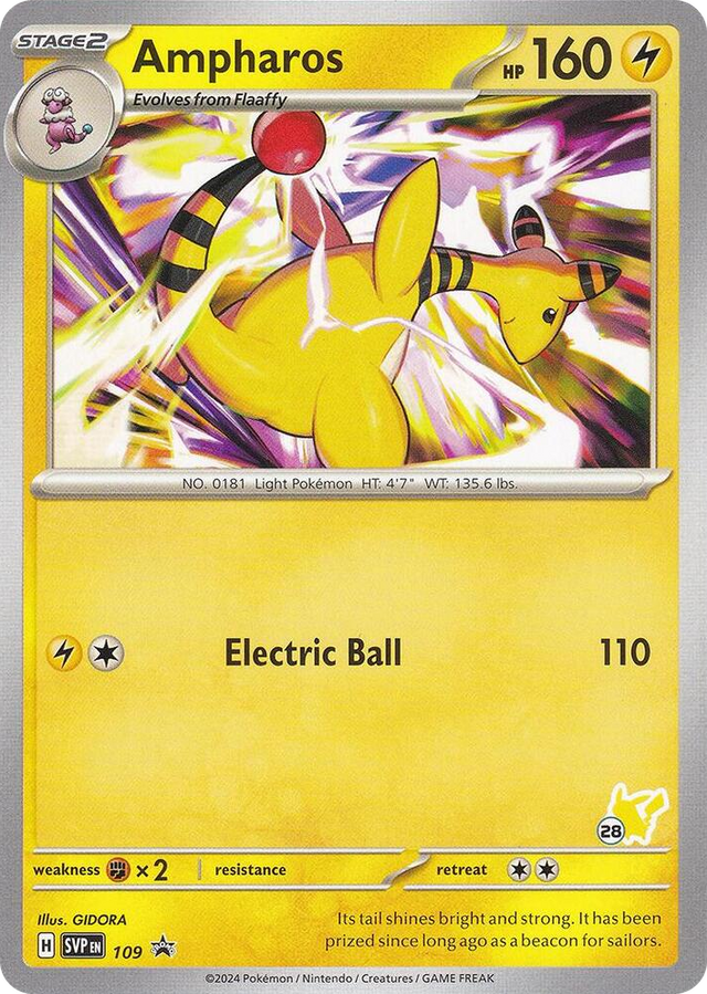 0109 Ampharos - Pikachu 28 Promo Battle Academy 2024