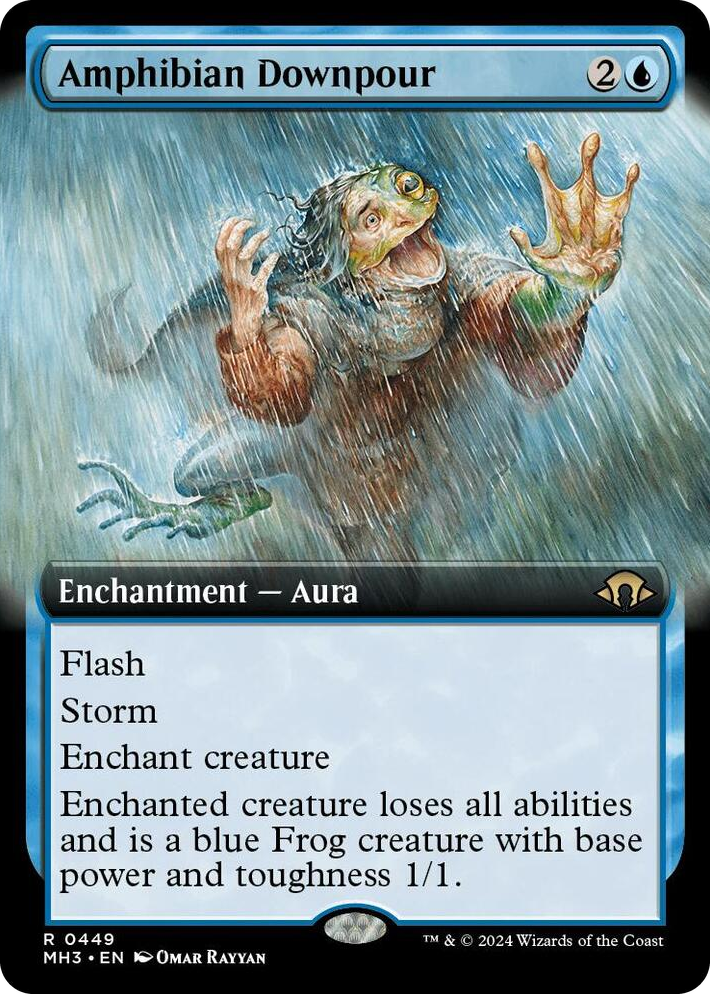 0449 Amphibian Downpour (Extended Art) R Modern Horizons 3