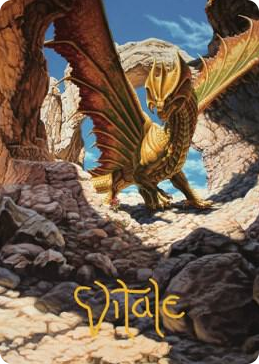 0002 Ancient Brass Dragon Art Card (2/81) (Gold-Stamped Signature) S Art Series: Commander Legends: Battle for Baldur's Gate
