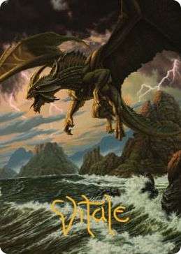 0003 Ancient Bronze Dragon Art Card (3/81) (Gold-Stamped Signature) S Art Series: Commander Legends: Battle for Baldur's Gate