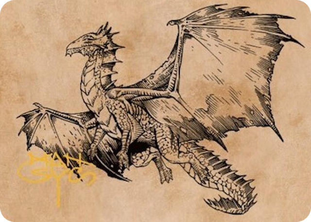 0058 Ancient Bronze Dragon Art Card (58/81) (Gold-Stamped Signature) S Art Series: Commander Legends: Battle for Baldur's Gate